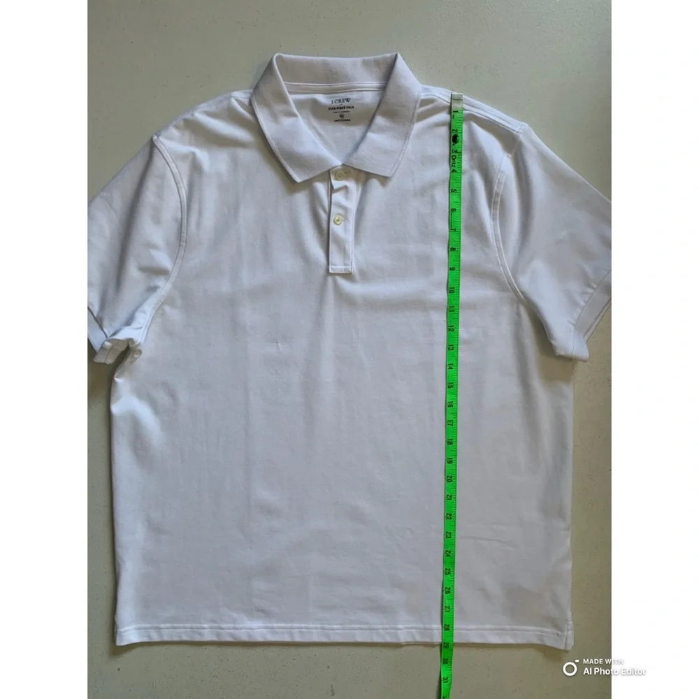 J Crew Factory Mens XXL White Flex Pique Polo Shirt Short Sleeve FLAWS